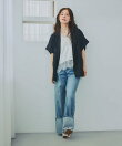 ターンアップデニムワイドパンツ
