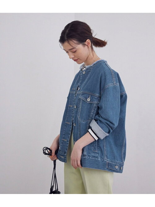 Rope ノーカラービッグシルエットデニムジャケット Rakuten Fashion 楽天ファッション 旧楽天ブランドアベニュー Cb5285