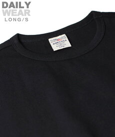 AVIREX 《DAILY/デイリー》RIB L/S CREW NECK T-SHIRT/リブ 長袖 クルーネック Tシャツ デイリーウェア アヴィレックス トップス カットソー・Tシャツ ブラック グレー ホワイト