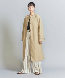 【SALE／40%OFF】BEAUTY&YOUTH UNITED ARROWS コットンナイロン ノーカラー ベルトコート -撥水加工- ビューティー＆ユース　ユナイテッドアローズ ジャケット・アウター その他のジャケット・アウター ベージュ ネイビー【送料無料】