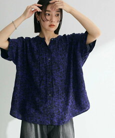 【SALE／50%OFF】Green Parks アソート柄さらっとレーヨンブラウス グリーンパークス トップス シャツ・ブラウス ブラック グリーン