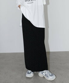 andme ラメ 天竺 タイト ロング スカート アンドミー スカート ロング・マキシスカート ゴールド シルバー ブラック