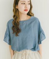 URBAN RESEARCH ITEMS 袖フリルブラウス アーバンリサーチアイテムズ トップス シャツ・ブラウス ブルー …