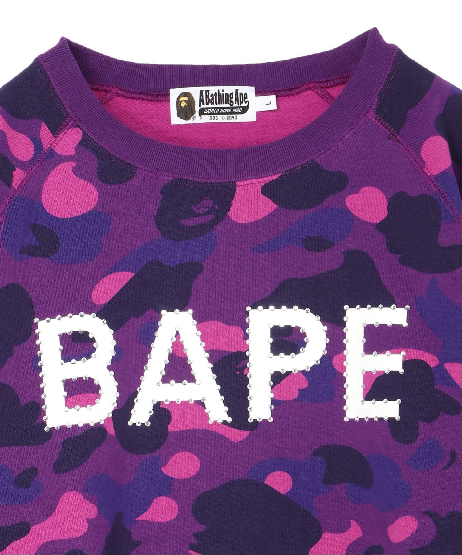 A BATHING APE｜COLOR CAMO CRYSTAL STONE RELAXED FIT CREWNECK M