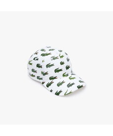 【SALE／30%OFF】LACOSTE ワニロゴ総柄JUNIORキャップ ラコステ 帽子 キャップ ホワイト