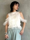 【SALE／30%OFF】FRAY I.D チュールコンビ2wayトップス フレイ アイディー トップス カットソー・Tシャツ ブラック ホワイト レッド ピンク【送料無料】