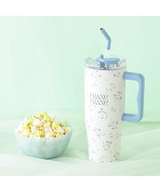 Francfranc 大型ステンレスマグ 小花 ブルー 1.1L 保冷保温 大容量 フランフラン 食器・調理器具・キッチン用品 グラス・マグカップ・タンブラー ブルー