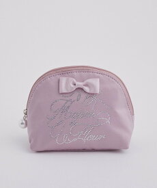 Maison de FLEUR シャイニーリボンラウンドポーチ メゾン ド フルール 財布・ポーチ・ケース ポーチ ブラック ピンク ワインレッド ブルー