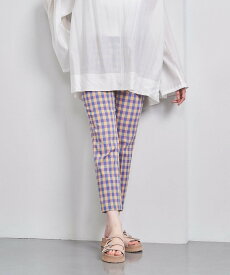 【SALE／80%OFF】UNITED ARROWS シャイニー ギンガムチェック スリムパンツ ユナイテッドアローズ アウトレット パンツ スラックス・ドレスパンツ