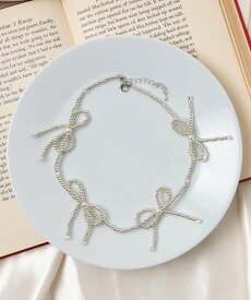 【SALE／28%OFF】WEGO LADY'S Lビーズリボンネックレス ウィゴー アクセサリー・腕時計 ネックレス ブラック シルバー ホワイト