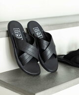 SHIPS MEN 【SHIPS 別注】ISLANDSLIPPER: クロス レザー サンダル シップス シューズ・靴 サンダル ブラ…