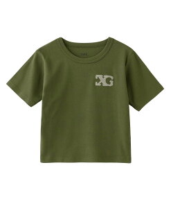 X-girl CHENILLE EMBROIDERED LOGO MARK BABY TEE �G�b�N�X�K�[�� �g�b�v�X �J�b�g�\�[�ET�V���c �J�[�L�O���[�� �u���b�N �z���C�g�y���������z
