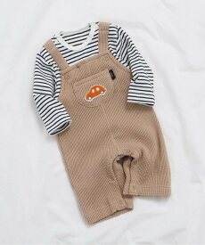 【SALE／60%OFF】apres les cours サロペット風カバーオール エフオーオンラインストア マタニティウェア・ベビー用品 ロンパース・カバーオール ブルー ベージュ