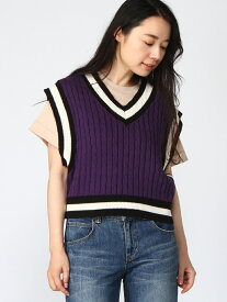 【SALE／61%OFF】WEGO 0/(L)チルデンベスト ウィゴー トップス ニット グリーン パープル ブラック ベージュ ホワイト