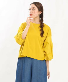 【SALE／19%OFF】eur3 【大きいサイズ】ゆるスリーブカットソー エウルキューブ トップス カットソー・Tシャツ イエロー ブラック【送料無料】