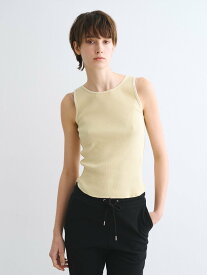 three dots Yogi basic tank by Plax スリードッツ トップス ノースリーブ・タンクトップ ホワイト イエロー【送料無料】