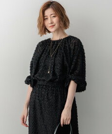 【SALE／50%OFF】23区 L 【洗える】へアリ-カットジャカード ブラウス ニジュウサンク トップス シャツ・ブラウス ベージュ ブラック【送料無料】