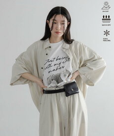 LOWRYS FARM 【LFM(U)】ソフリネンドロストシャツSS ローリーズファーム トップス シャツ・ブラウス ブラウン ブラック ホワイト【送料無料】