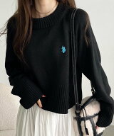 【SALE／40%OFF】GeeRA 【US.POLO ASSN】ショート丈ニット ジーラ トップス ニット レッド ネイビー ブル…