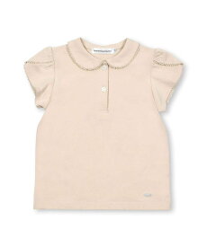 【SALE／12%OFF】BeBe Petits Pois Vert 襟付きチューリップ袖トップス(95~150cm) ベベ オンライン ストア トップス カットソー・Tシャツ ホワイト ベージュ【送料無料】