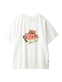 gelato pique 【接触冷感】フルーツアニマルワンポイントTシャツ ジェラートピケ インナー・ルームウェア その他のインナー・ルームウェア ホワイト ピンク【送料無料】