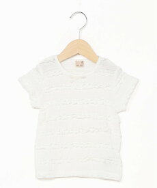 petit main 【リンク】フリルTシャツ ナルミヤオンライン トップス カットソー・Tシャツ ホワイト ブラック