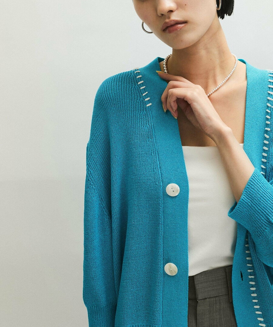 【SALE/60%OFF】ADAM ET ROPE' FEMME ペーパーシルクMIXカーディガン アダムエロペ トップス カーディガン ブラック ホワイト ブルー【送料無料】 - メイン画像 15