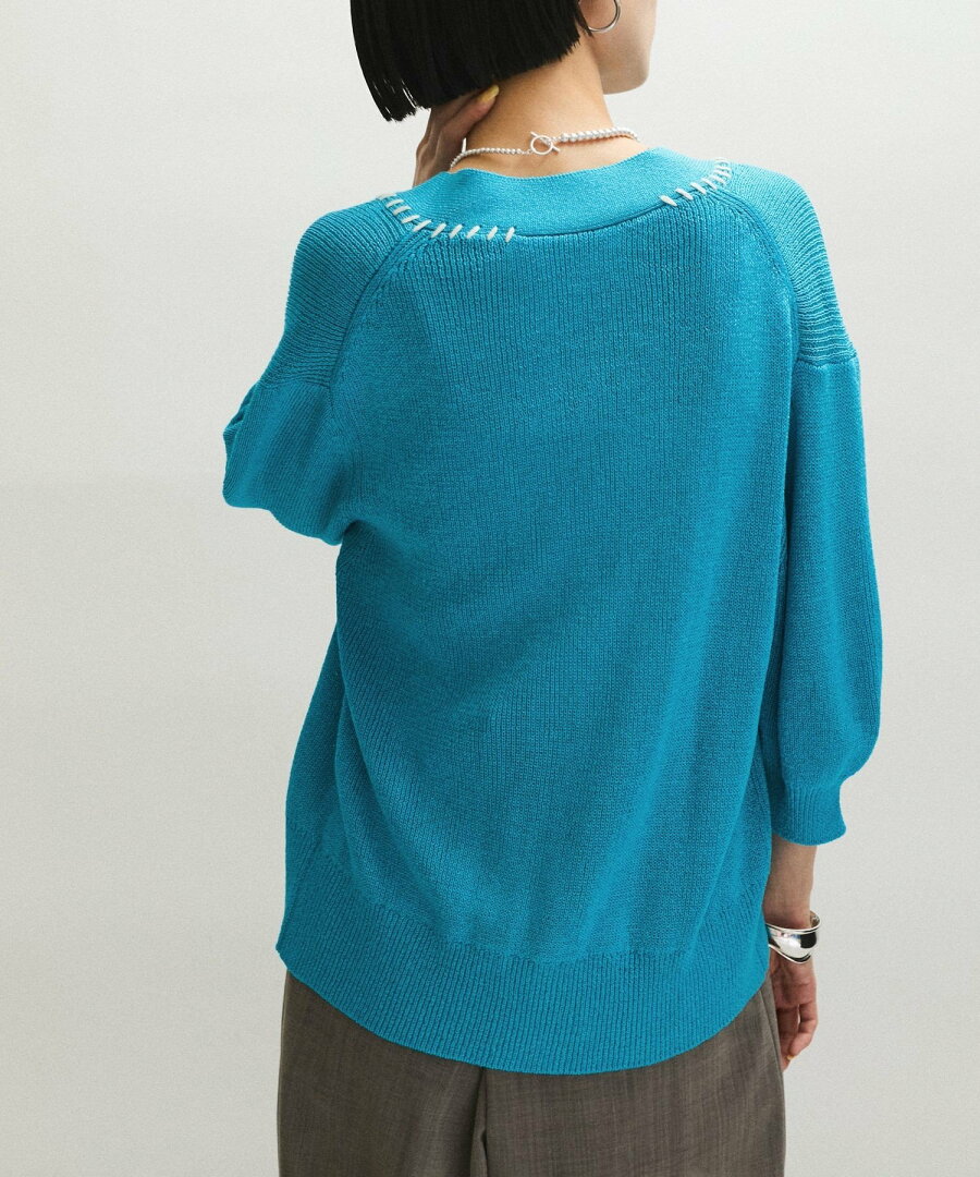 【SALE/60%OFF】ADAM ET ROPE' FEMME ペーパーシルクMIXカーディガン アダムエロペ トップス カーディガン ブラック ホワイト ブルー【送料無料】 - メイン画像 16