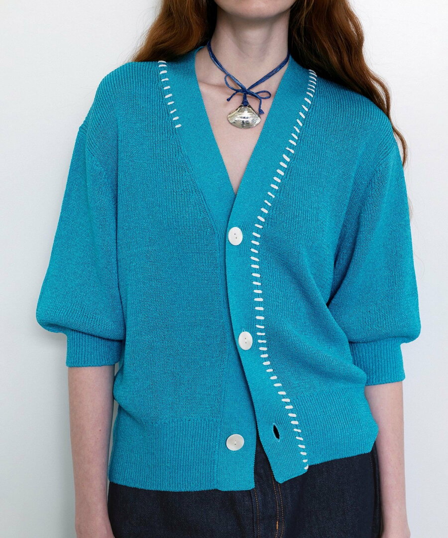 【SALE/60%OFF】ADAM ET ROPE' FEMME ペーパーシルクMIXカーディガン アダムエロペ トップス カーディガン ブラック ホワイト ブルー【送料無料】 - メイン画像 17