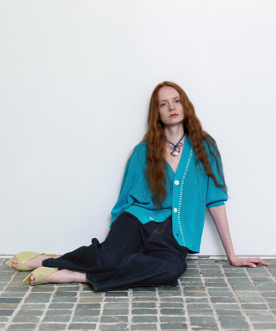 【SALE/60%OFF】ADAM ET ROPE' FEMME ペーパーシルクMIXカーディガン アダムエロペ トップス カーディガン ブラック ホワイト ブルー【送料無料】 - メイン画像 18