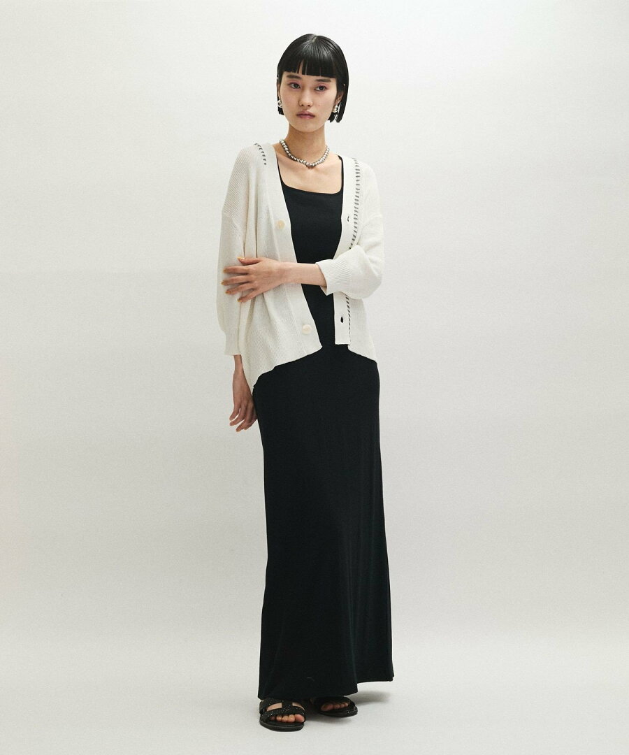 【SALE/60%OFF】ADAM ET ROPE' FEMME ペーパーシルクMIXカーディガン アダムエロペ トップス カーディガン ブラック ホワイト ブルー【送料無料】 - メイン画像 9