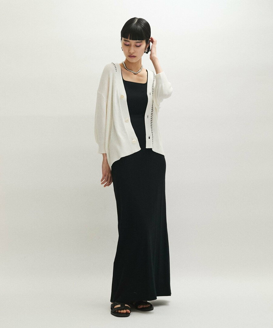 【SALE/60%OFF】ADAM ET ROPE' FEMME ペーパーシルクMIXカーディガン アダムエロペ トップス カーディガン ブラック ホワイト ブルー【送料無料】 - メイン画像 10