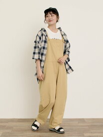 【SALE／60%OFF】Samansa Mos2 綿麻サロペット サマンサモスモス オールインワン・オーバーオール オーバーオール・サロペット ベージュ ネイビー カーキグリーン
