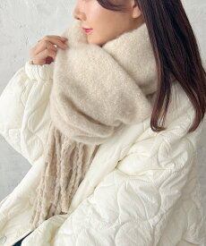 【SALE／63%OFF】CLEA 【全20色展開/ユニセックス】ボリュームフリンジマフラー アウトフィッターラボ ファッション雑貨 マフラー・ストール・ネックウォーマー ブラウン レッド ブラック ベージュ カーキグリーン ホワイト ピンク グレー グリーン ネイビー イエロー