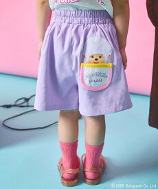【SALE／50%OFF】pairmanon 【モンチッチ】ガールズ ハートボタン スタイポケット キュロット ペアマノン パンツ キュロット グリーン ブラック パープル