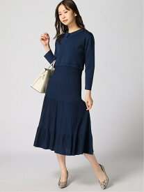 【SALE／45%OFF】CELFORD 衿付きニットワンピース セルフォード ワンピース ニットワンピース ネイビー ホワイト グリーン【送料無料】