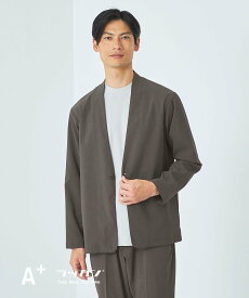 UNITED ARROWS green label relaxing A+ ラッカン 1B ノーカラー ジャケット -ウォッシャブル・ストレッチ・吸水速乾- ユナイテッドアローズ グリーンレーベルリラクシング ジャケット・アウター ノーカラージャケット グレー ネイビー【送料無料】