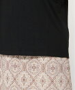 華やかレース切り替えフレンチスリーブTシャツ