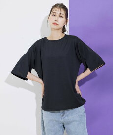 【SALE／30%OFF】JAYRO 袖スリットトップス ジャイロ トップス カットソー・Tシャツ ブラック ホワイト イエロー