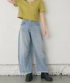 【SALE／30%OFF】RETRO GIRL カーブデニムPT レトロガール パンツ ジーンズ・デニムパンツ ブルー ブラック