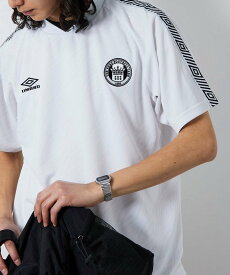 【SALE／10%OFF】UMBRO 別注 Line Soccer Game Shirt Double Logo フリークスストア トップス カットソー・Tシャツ ホワイト グリーン ネイビー【送料無料】