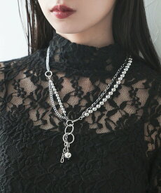 HARE ボールミックスラリエットネックレス ハレ アクセサリー・腕時計 ネックレス シルバー ブラック