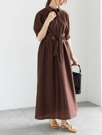 【SALE／40%OFF】Te chichi スパンローンシャツワンピース テチチ ワンピース・ドレス ワンピース ブラウン ネイビー【送料無料】