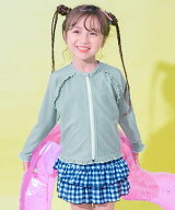 【SALE／20%OFF】devirock UVカット ラグラン メロウフリル ガールズラッシュガード 子供服 キッズ 女の…