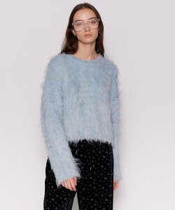 �ySALE�^20%OFF�zMAISON SPECIAL Fluffy Shaggy Knit Pullover ���]���X�y�V���� �g�b�v�X �j�b�g �u���E�� �u���b�N �u���[ �s���N �O���[�� �O���[�y���������z