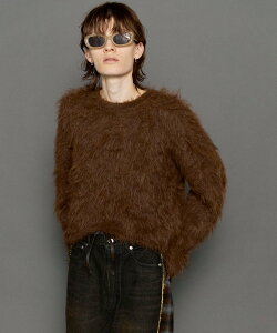 �ySALE�^20%OFF�zMAISON SPECIAL Fluffy Shaggy Knit Pullover ���]���X�y�V���� �g�b�v�X �j�b�g �u���E�� �u���b�N �u���[ �s���N �O���[�� �O���[�y���������z