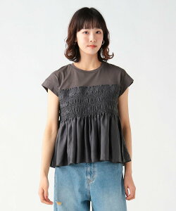 BEAMS HEART WOMEN �ّf�� �V���[�����O �v���I�[�o�[ �r�[���X �n�[�g �g�b�v�X �J�b�g�\�[�ET�V���c �z���C�g �O���[�y���������z
