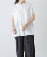 かぐれ リネンWポケットフレンチシャツ カグレ トップス シャツ・ブラウス ブラック ホワイト【送料無料】