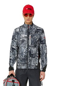 【SALE／40%OFF】DIESEL メンズ ジャケット ジップアップ デジタルプリント DIESEL SPORT ディーゼル ジャケット・アウター その他のジャケット・アウター ブラック【送料無料】