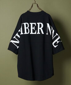 NUMBER (N)INE HEAVY WEIGHT BP FOOTBALL T-SHIRT ナンバーナイン トップス カットソー・Tシャツ ブラック グレー ホワイト【送料無料】